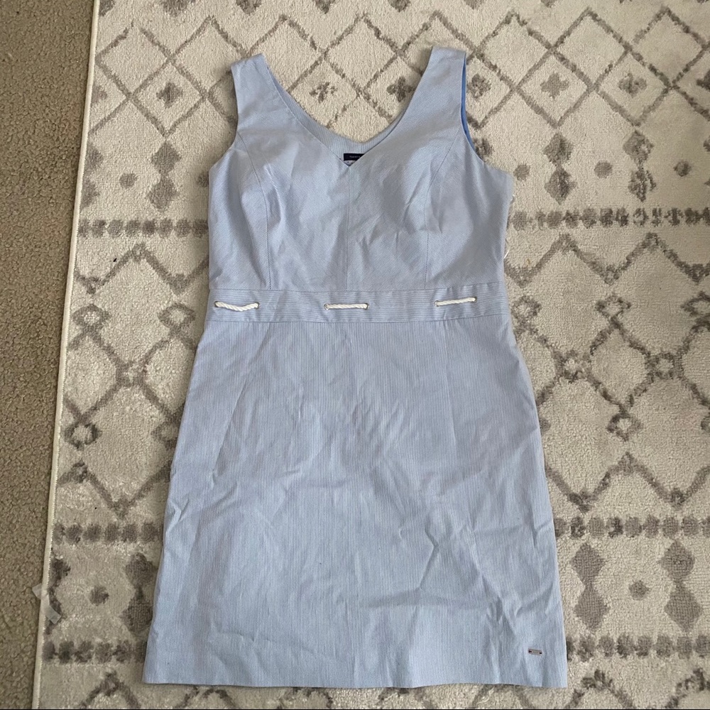 Tommy Hilfiger Stripe Seersucker Rope Fitted dress